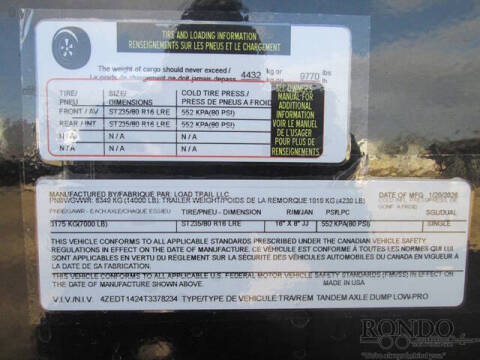 2026 Load Trail Dump DL8314072