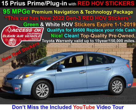 2015 Toyota Prius Plug-in Hybrid for sale at A Buyers Choice in Jurupa Valley CA