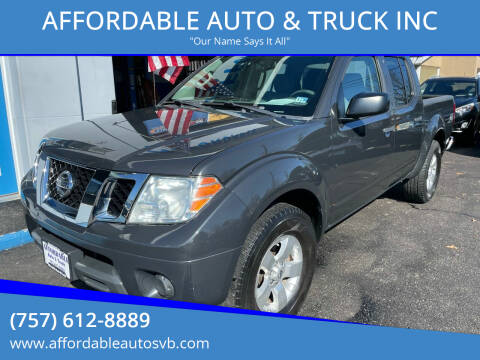2012 Nissan Frontier for sale at AFFORDABLE AUTO & TRUCK INC in Virginia Beach VA