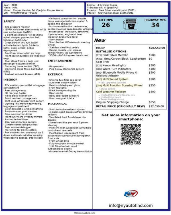 2009 MINI Cooper John Cooper Works