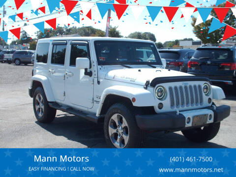 2016 Jeep Wrangler Unlimited for sale at Mann Motors Inc. in Warwick RI