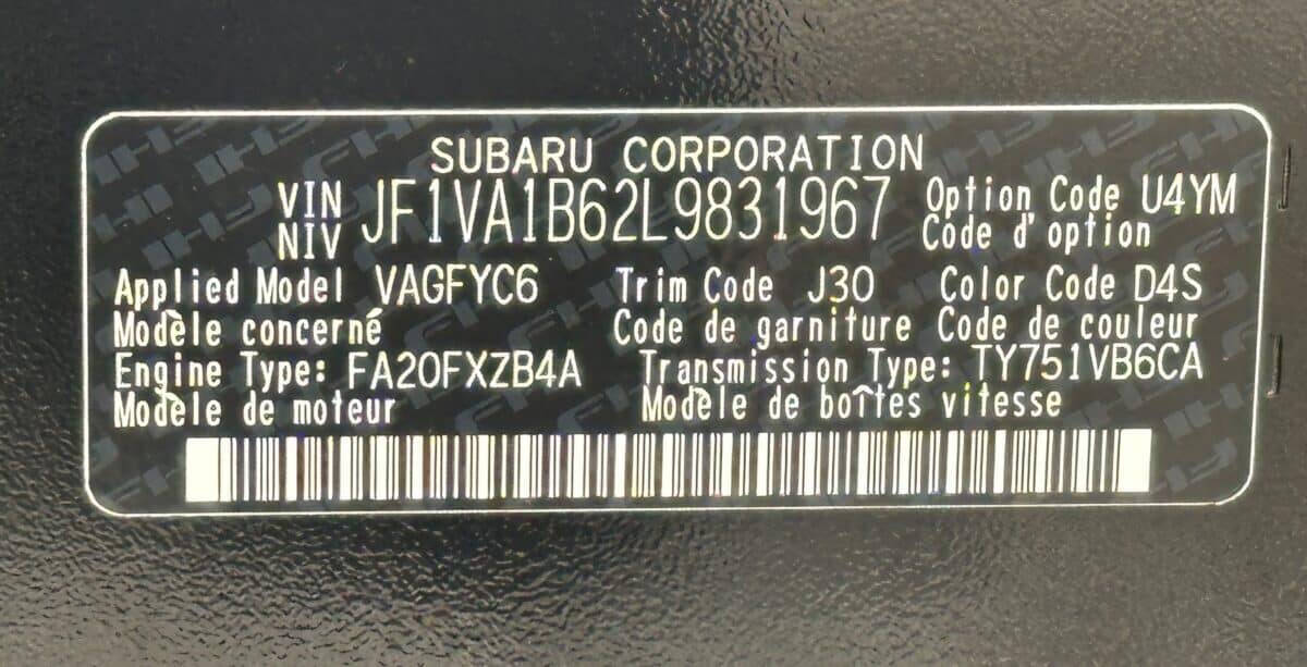 2020 Subaru WRX 62
