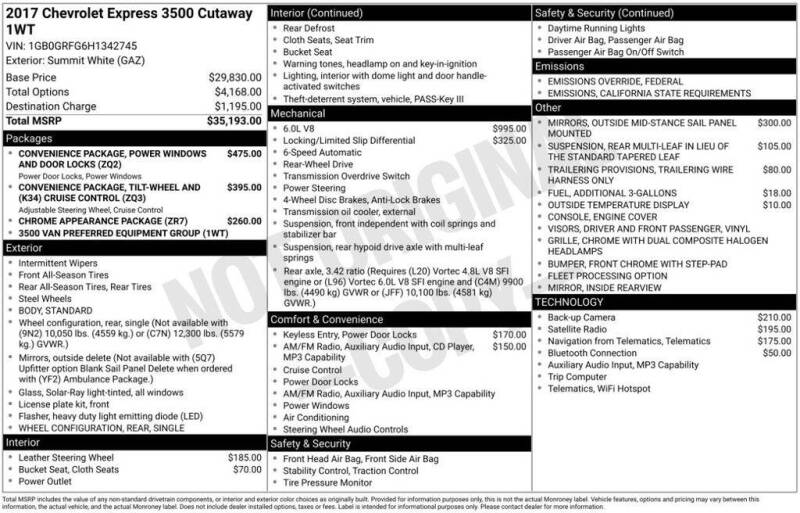 2017 Chevrolet Express 3500