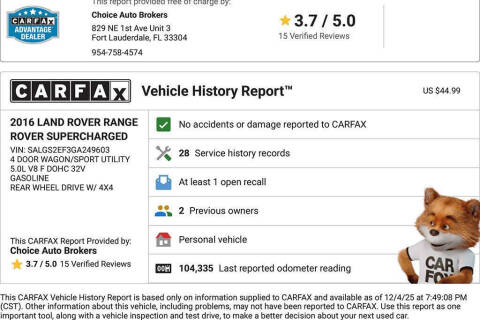 2016 Land Rover Range Rover Supercharged