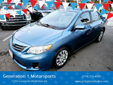 2013 Toyota Corolla for sale at Generation 1 Motorsports in Whittier CA