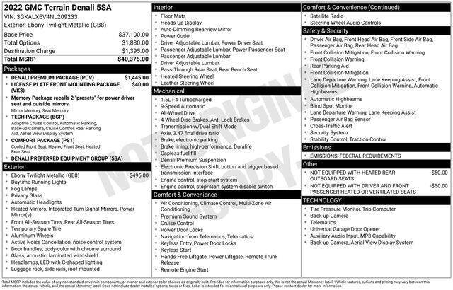 2022 GMC Terrain Denali
