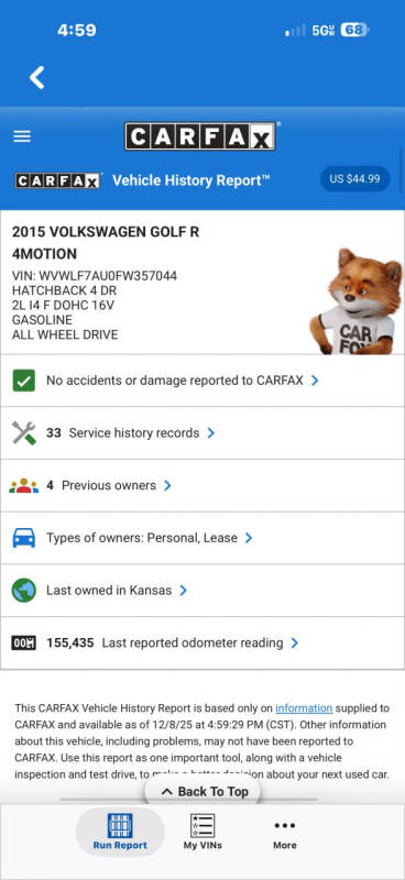 2015 Volkswagen Golf R 4Motion