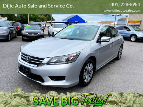 2014 Honda Accord for sale at Dijie Auto Sales and Service Co. in Johnston RI