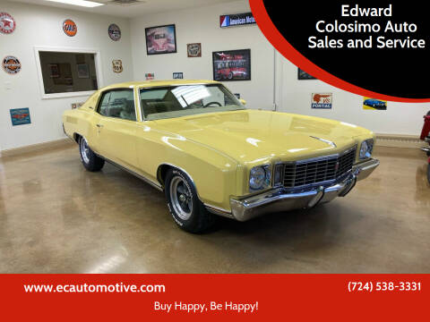 1972 Chevrolet Monte Carlo for sale at Edward Colosimo Auto Sales and Service in Evans City PA