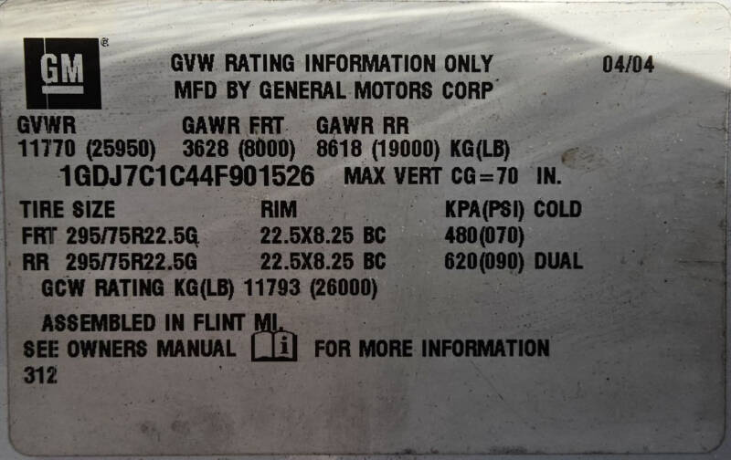 2004 GMC TopKick C7500