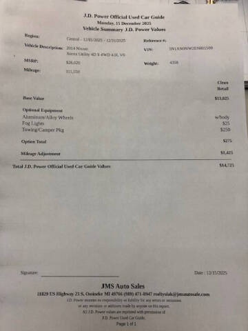 2014 Nissan Xterra S