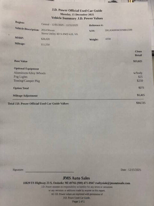 2014 Nissan Xterra S