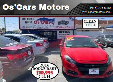 2016 Dodge Dart for sale at Os'Cars Motors in El Paso TX