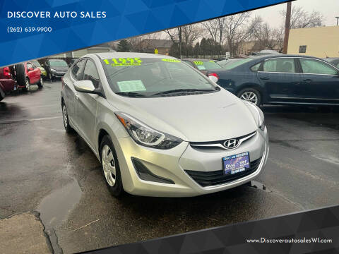 2016 Hyundai Elantra for sale at DISCOVER AUTO SALES in Racine WI