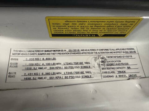 2016 GMC Savana 2500