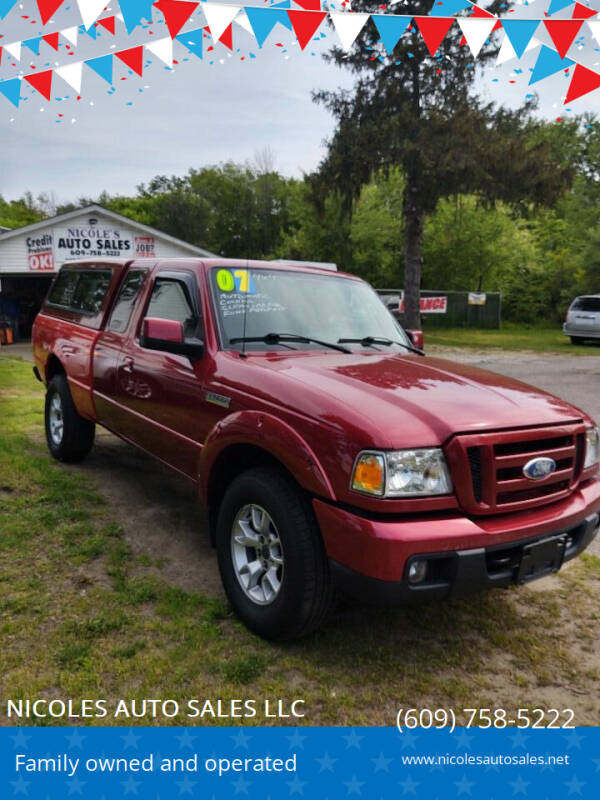 2007 Ford Ranger for sale at NICOLES AUTO SALES LLC in Cream Ridge NJ