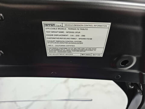 2022 Ferrari F8 Tributo