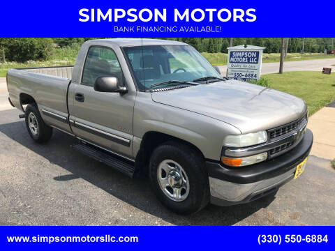 2001 Chevrolet Silverado 1500 for sale at SIMPSON MOTORS in Youngstown OH