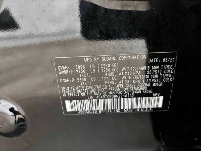 2021 Subaru Outback Touring XT