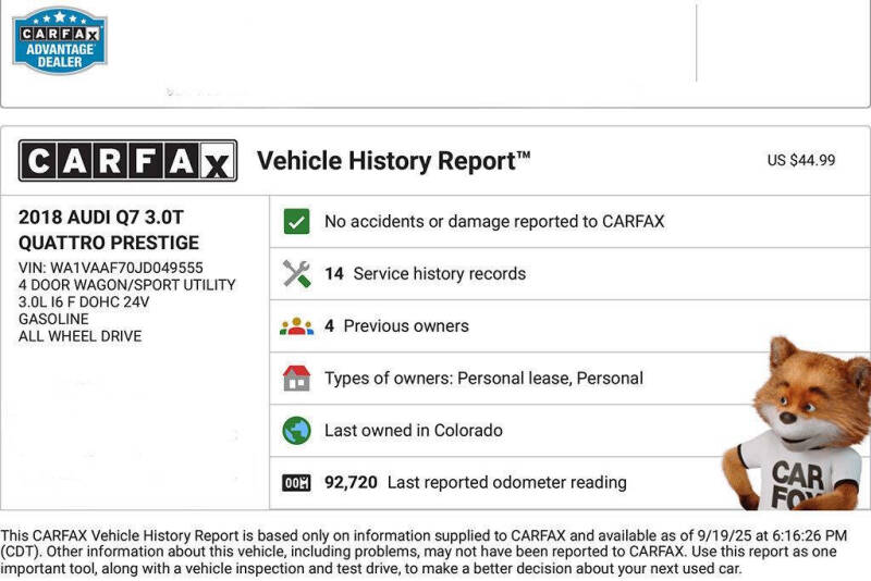 2018 Audi Q7 3.0T quattro Prestige