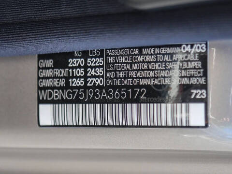 2003 Mercedes-Benz S-Class S 500