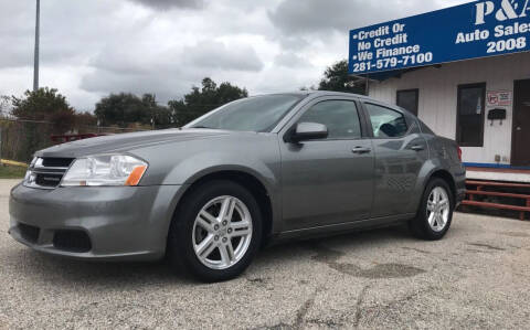 2012 Dodge Avenger for sale at P & A AUTO SALES in Houston TX