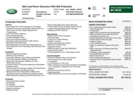 2022 Land Rover Discovery P360 HSE R-Dynamic