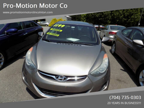 2013 Hyundai Elantra for sale at Pro-Motion Motor Co in Lincolnton NC