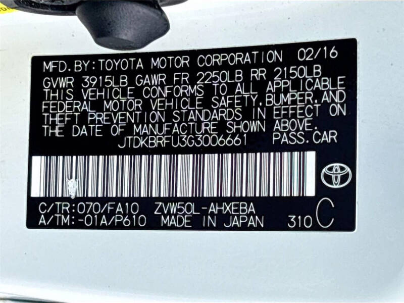 2016 Toyota Prius Two