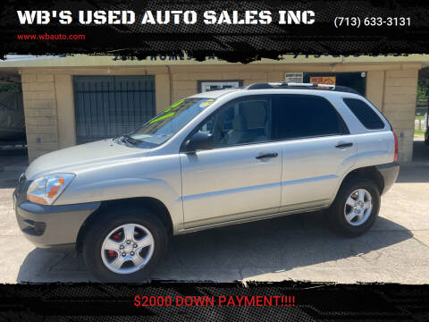 2008 Kia Sportage for sale at WB'S USED AUTO SALES INC in Houston TX