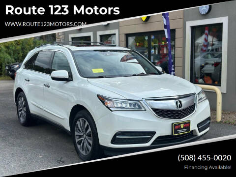 2016 Acura MDX for sale at Route 123 Motors in Norton MA