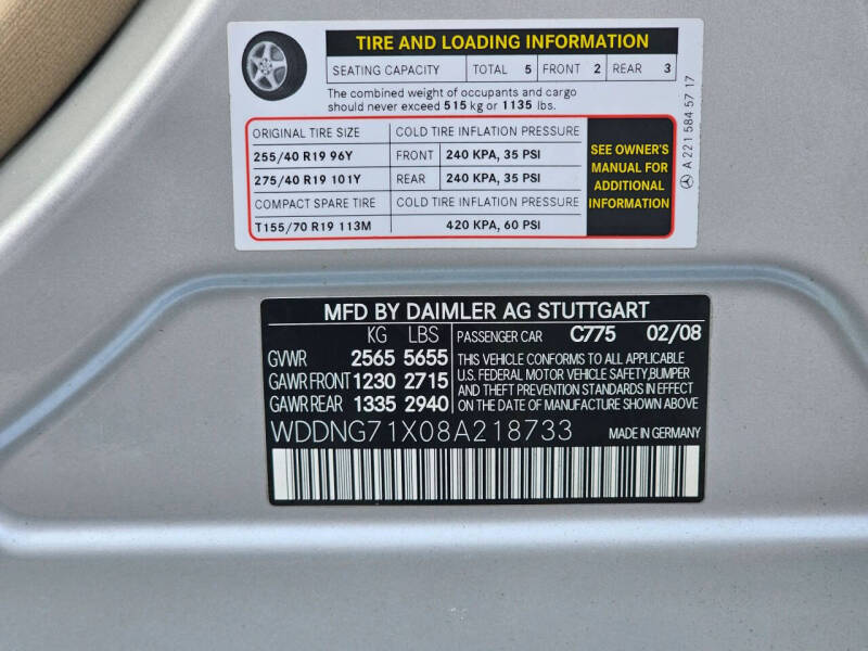 2008 Mercedes-Benz S-Class S 550