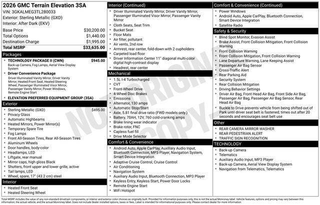2026 GMC Terrain Elevation