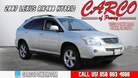 2007 Lexus RX 400h for sale at CARCO SALES & FINANCE - CARCO OF POWAY in Poway CA