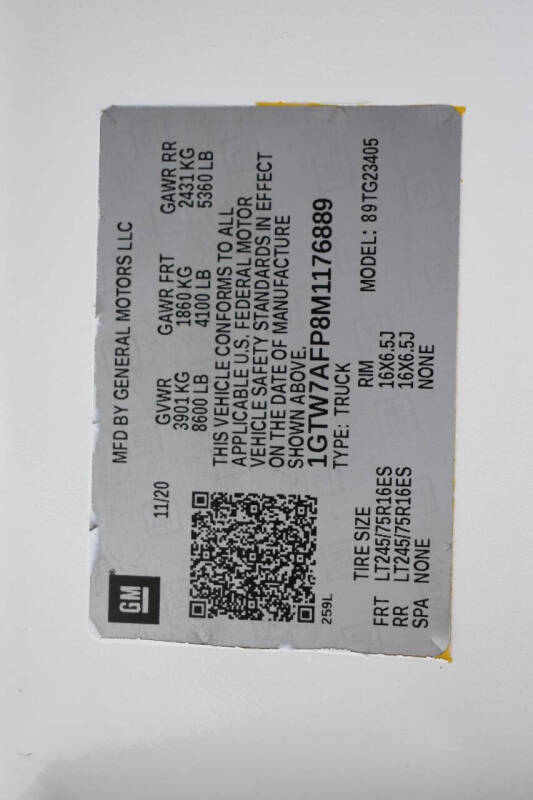 2021 GMC Savana 2500