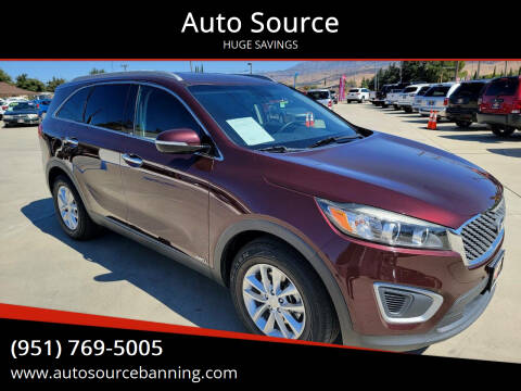 2018 Kia Sorento for sale at Auto Source in Banning CA