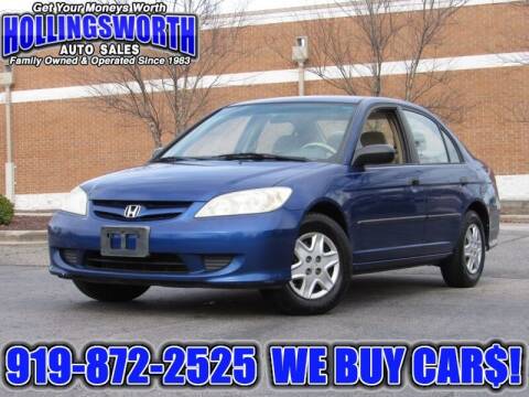 2004 Honda Civic for sale at Hollingsworth Auto Sales in Raleigh NC