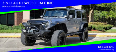 2014 Jeep Wrangler Unlimited for sale at K & O AUTO WHOLESALE INC in Jacksonville FL
