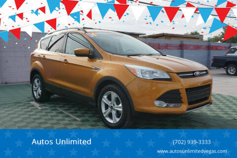 2016 Ford Escape for sale at Autos Unlimited in Las Vegas NV