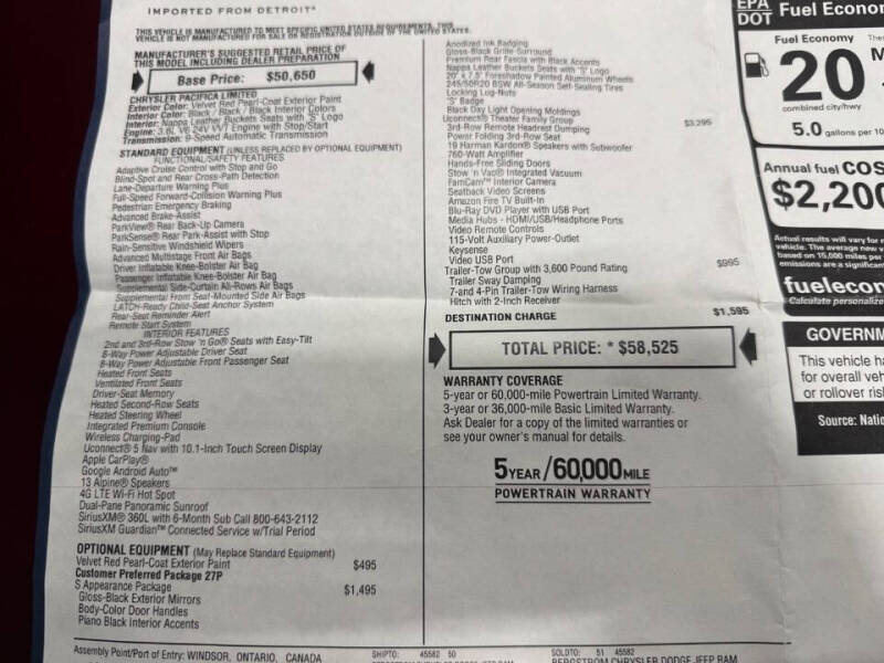 2023 Chrysler Pacifica Limited