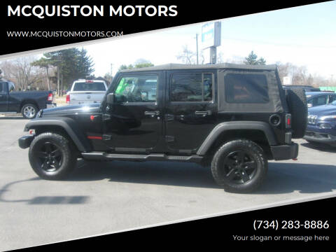 2016 Jeep Wrangler Unlimited for sale at MCQUISTON MOTORS in Wyandotte MI