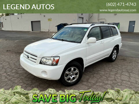2006 Toyota Highlander for sale at LEGEND AUTOS in Peoria AZ