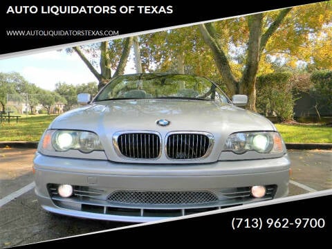 2002 BMW 3 Series for sale at AUTO LIQUIDATORS OF TEXAS in Richmond TX