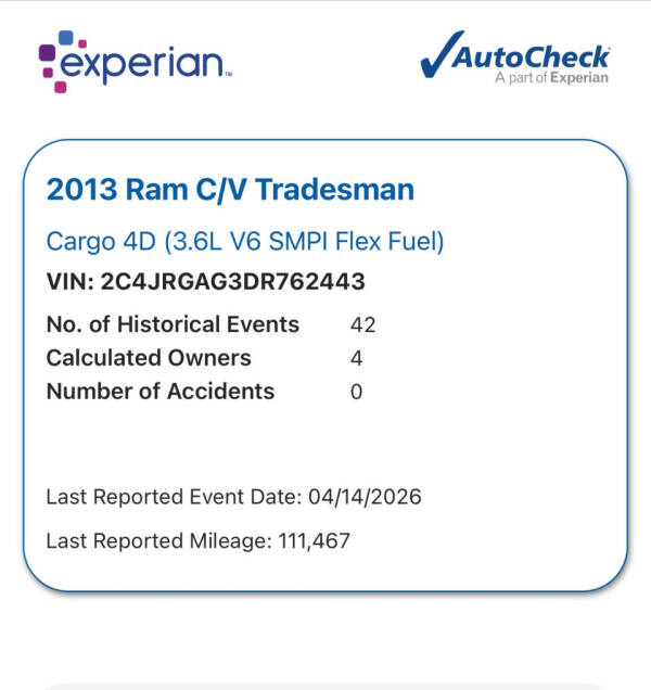 2013 RAM C/V Tradesman