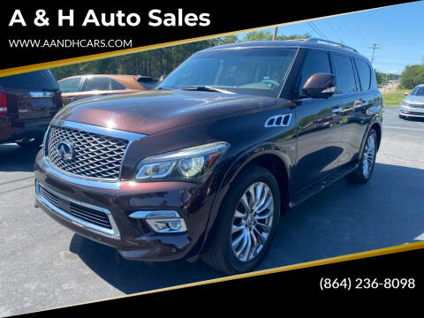2015 Infiniti QX80 for sale at A & H Auto Sales in Greenville SC