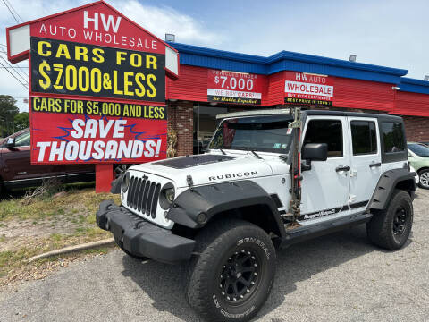 2012 Jeep Wrangler Unlimited for sale at HW Auto Wholesale in Norfolk VA
