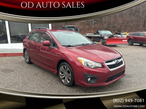 2012 Subaru Impreza for sale at OD AUTO SALES in Pownal VT