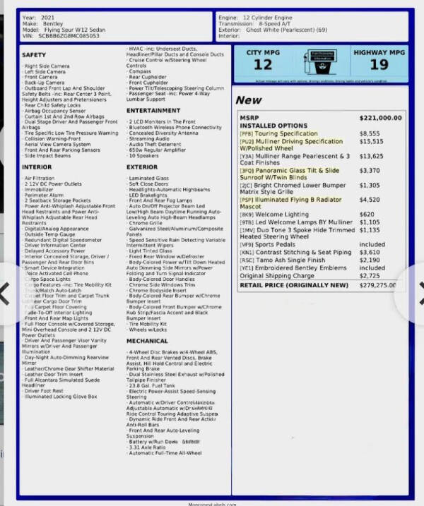 2021 Bentley Flying Spur W12