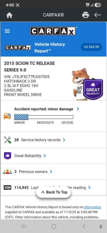 2015 Scion tC Release Series 9.0