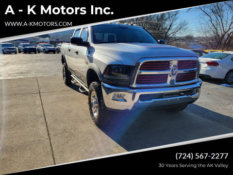 2015 RAM 2500 for sale at A - K Motors Inc. in Vandergrift PA